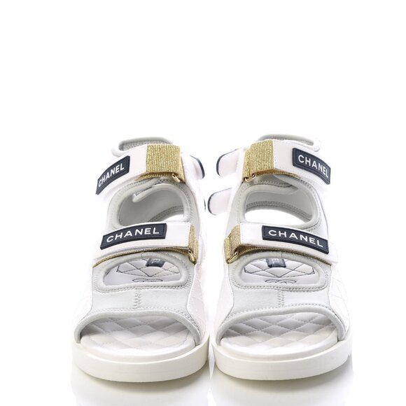 CHANEL 2021 Interlocking CC Logo Gladiator Sandals Size 40 - Picture 3 of 17